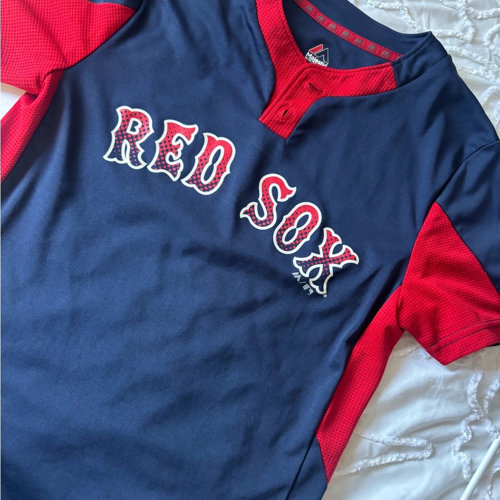 Majestic Red and Blue Red Sox Jersey